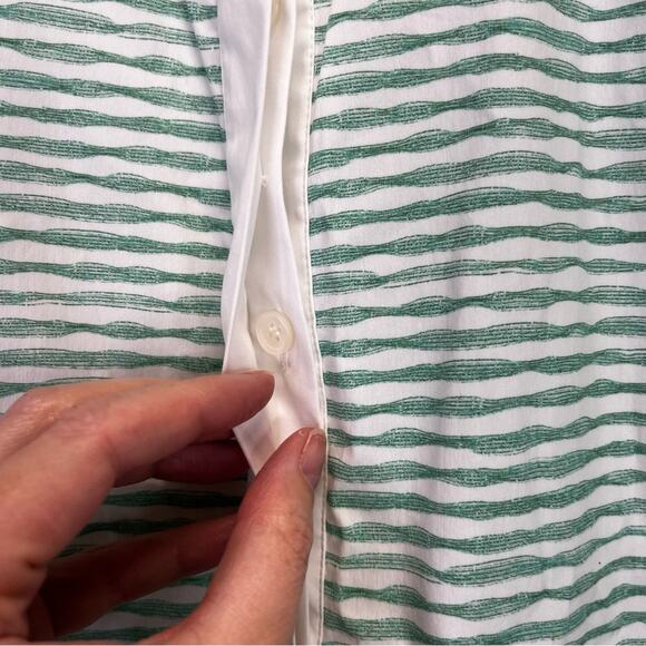Lafayette 148 New York Striped top green white - S - Picture 4 of 10